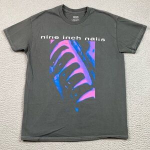 NIN Nine Inch Nails T Shirt Men's Size S Gray Short Sleeve Pretty Hate Machine